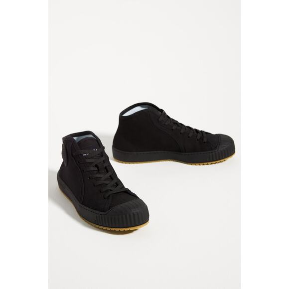New Anthropologie Komrads Partizan Black Sneakers - Size 6.5 - Picture 3 of 8